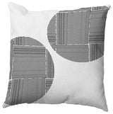 Circles and Squares Polyester Indoor Pillow, Raven Black, 26"x26"