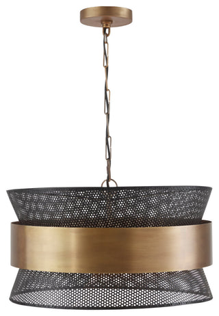 Capital Lighting 330447 4 Light 12" Tall Pendant - Patinaed Brass / Black