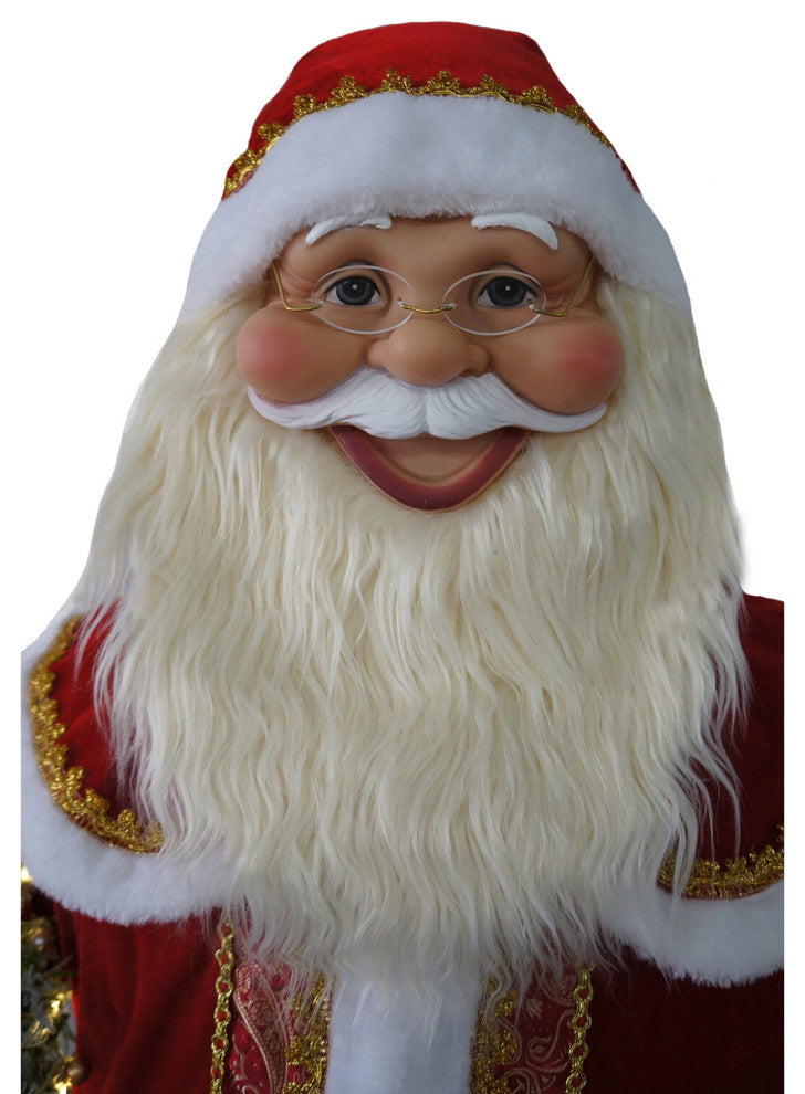 58" Dancing Santa Claus With Prelit Christmas Tree and Wrapped Gifts