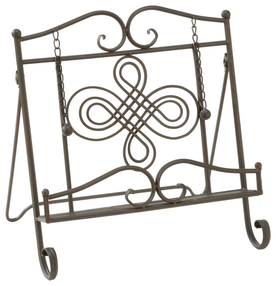 Brown Swirls Metal Cookbook Stand