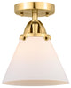 Large Cone Semi-Flush Mount, Satin Gold, Matte White, Matte White
