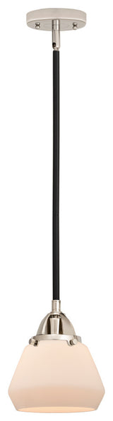 Fulton Mini Pendant, Black Polished Nickel, Matte White, Matte White