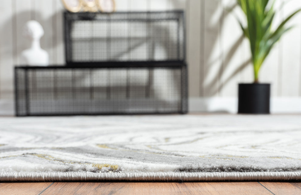 Abani Luna LUN160A Contemporary Granite and Gold Area Rug