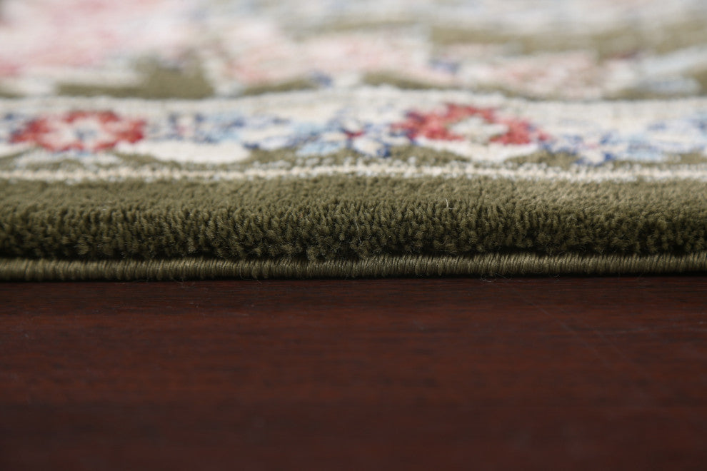 Green Floral Medallion Transitional Turkish Rug Oriental Carpet 8x10