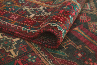 Fine Vintage Distressed Jemila Charcoal/Burgundy Runner, 3'7x8'11