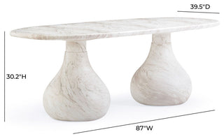 Smooch Indoor/Outdoor Dining Table, White, 87"