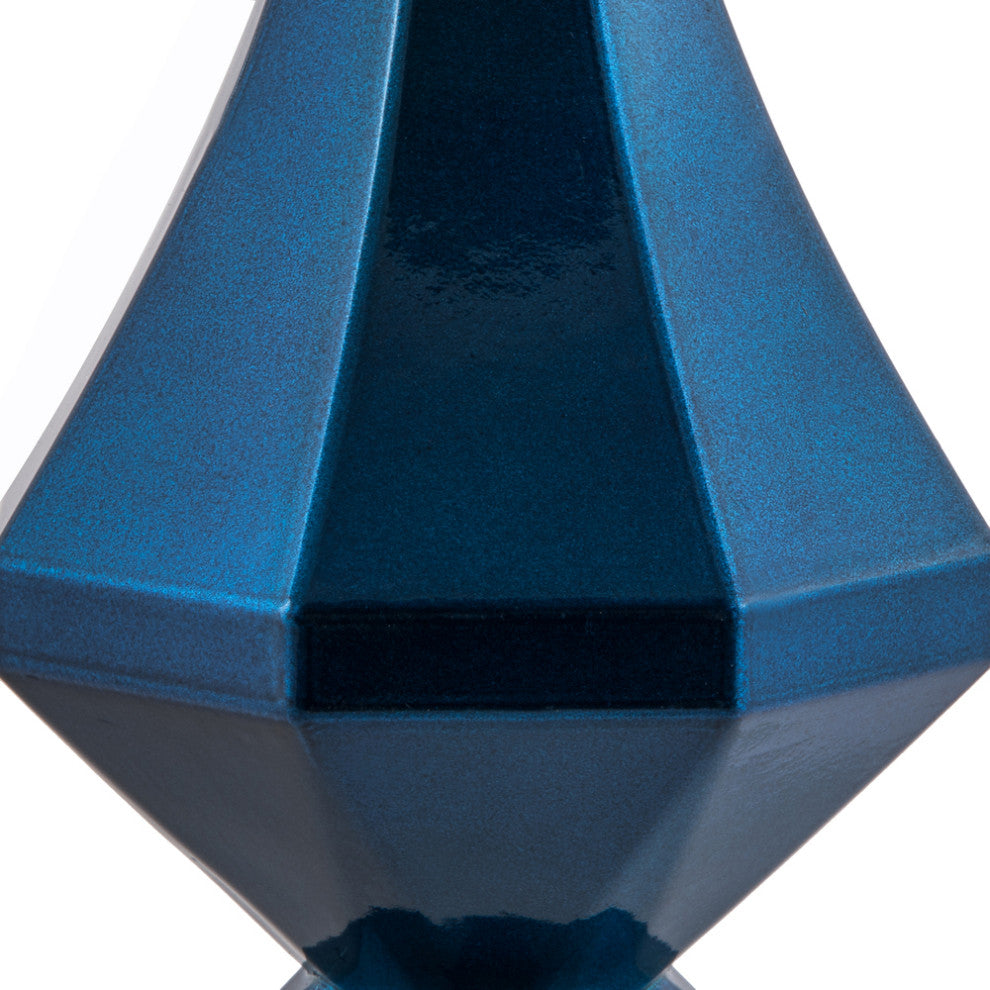 Vickerman Mc191002D 8" Blue Candy Finish Diamond Finial Ornament, Pack of 2