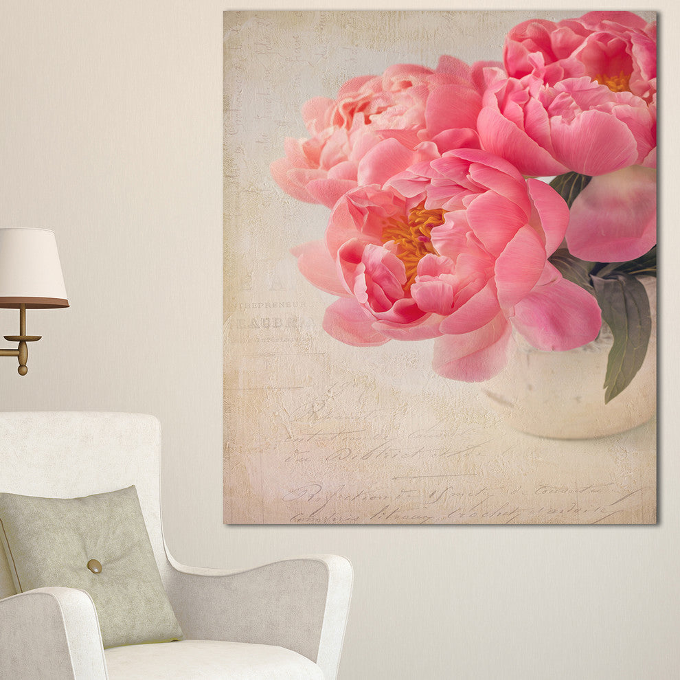 Bunch of Colorful Peony Flowers, Floral Canvas Art Print, 30"x40"