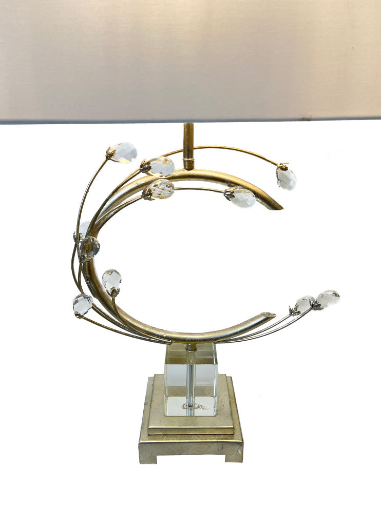 Crystal and Gold Branch Table Lamp, Silver