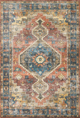 Rust Blue Printed Polyester Skye Area Rug by Loloi II, 2'-0" X 5'-0"