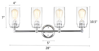 CHLOE Lighting Joyce Contemporary 4-Light Bath Vanity Fixture, Chrome