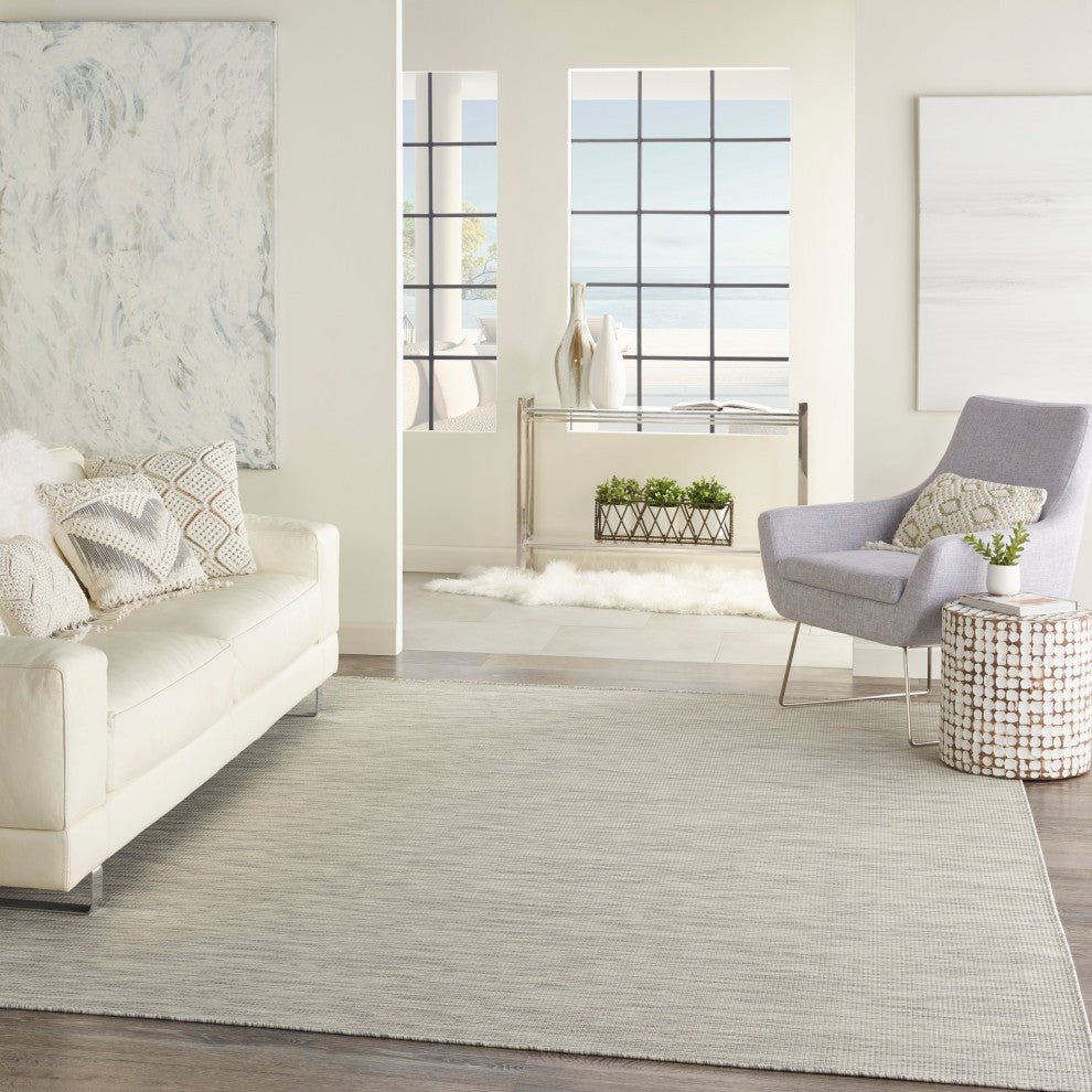 Nourison Positano Contemporary Area Rug, Light Grey, 9'x12'