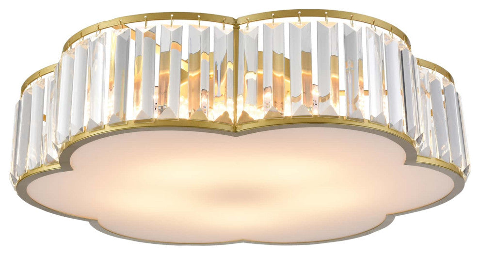Modern Crystal Ceiling Light Fixture Gold, 5-Light
