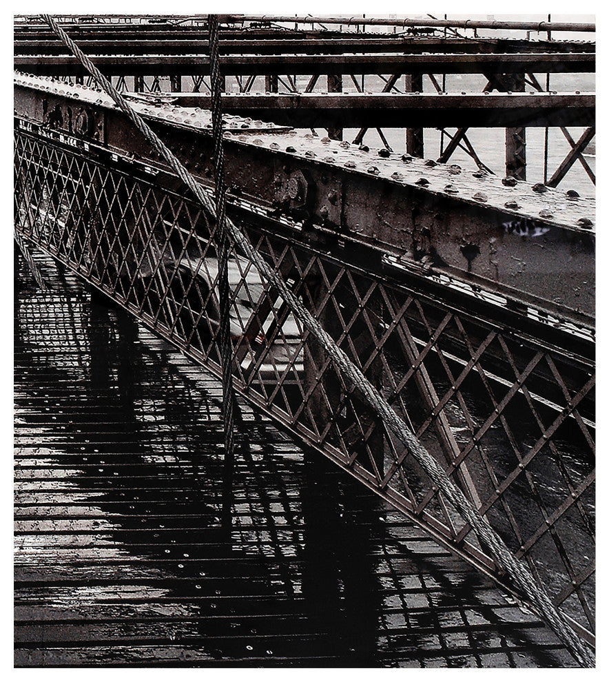Industrial Brooklyn Bridge Wall Dcor - Multicolor
