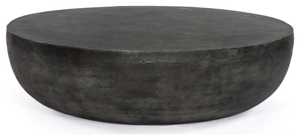 Basil Round Coffee Table-48"-Aged Grey