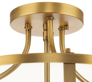 Gilliam Collection 13" Three-Light Vintage Brass Semi-Flush Mount