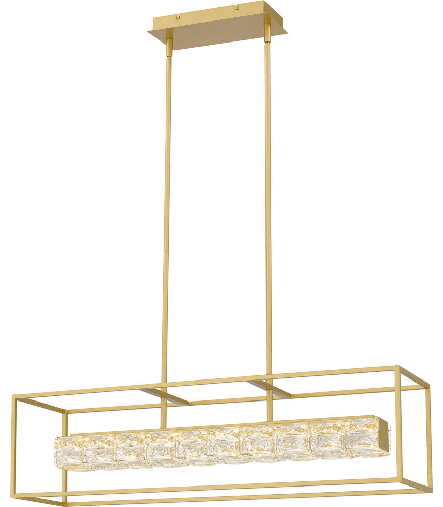 Quoizel PCDZ136 Dazzle 36"W Crystal Linear Chandelier - Soft Gold