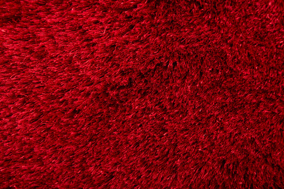 Weave & Wander Armada Plush Shag Rug, Cranberry, 8'x8' Round