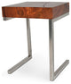 Salvaged Jatoba Wood Side Table, Polished Aluminum