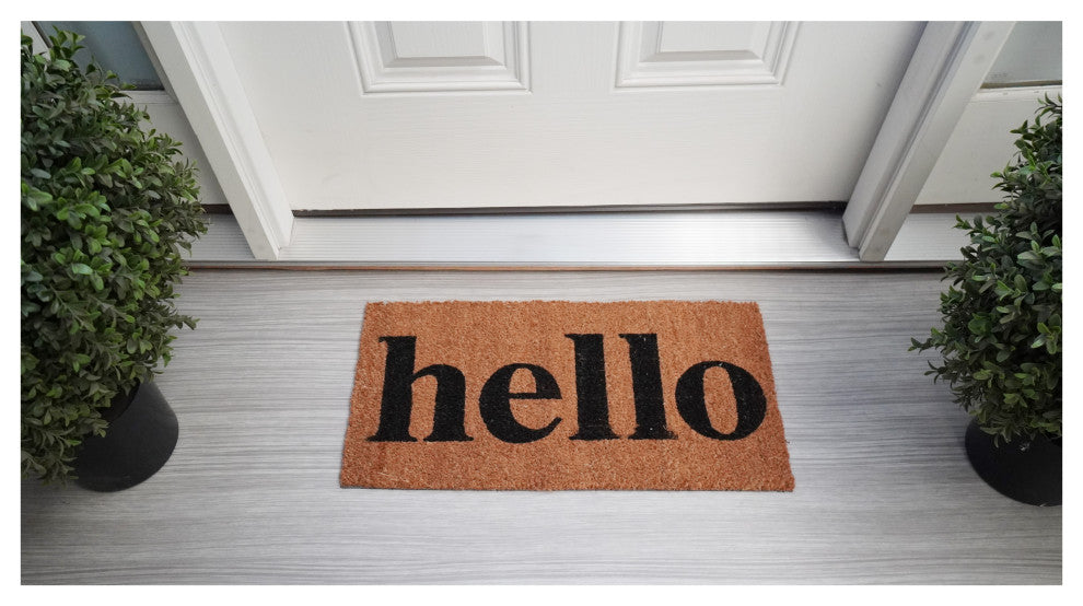Calloway Mills Hello Doormat Natural/Black, 12x 24