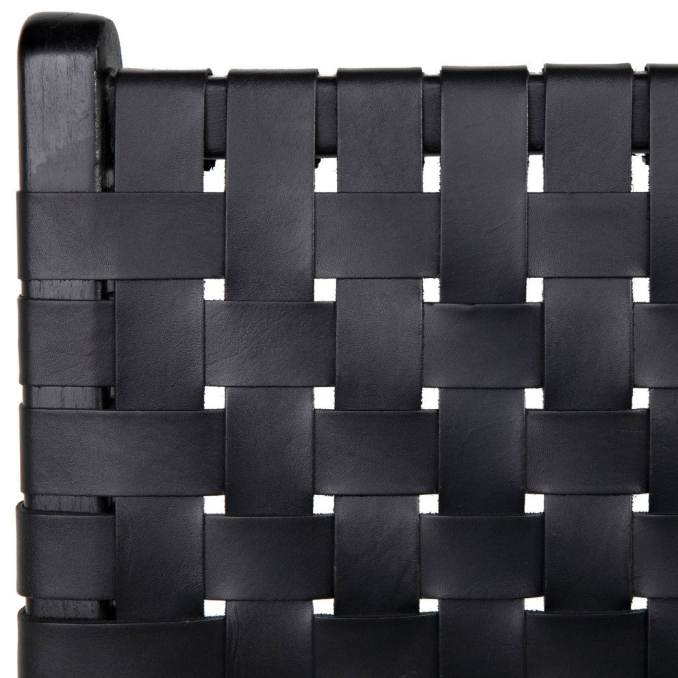 Black Leather Strap Counter Stool