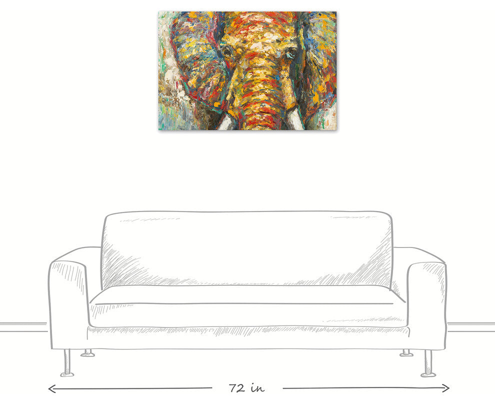 "Wise Elephant" Canvas Wall Art, 36"x24"