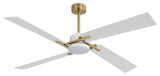 72" 4-Blade DC Motor Ceiling Fan with Dimmable LED and Remote Control, Gold/White