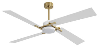 72" 4-Blade DC Motor Ceiling Fan with Dimmable LED and Remote Control, Gold/White
