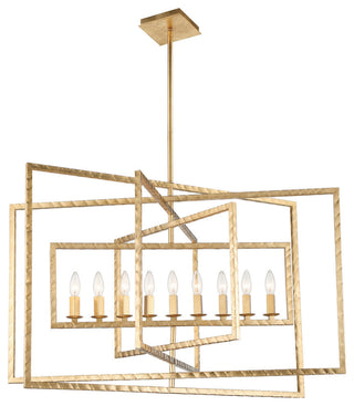 Capri 9 Light Antique Gold Chandelier