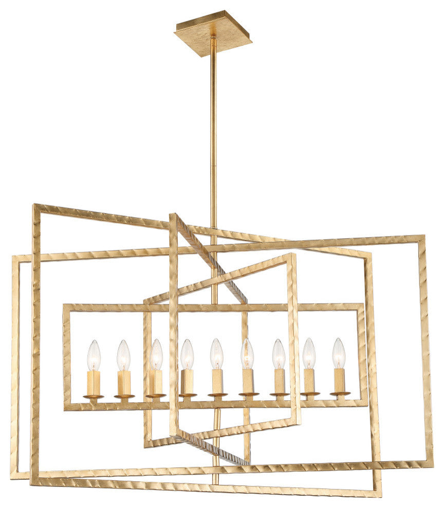 Capri 9 Light Antique Gold Chandelier