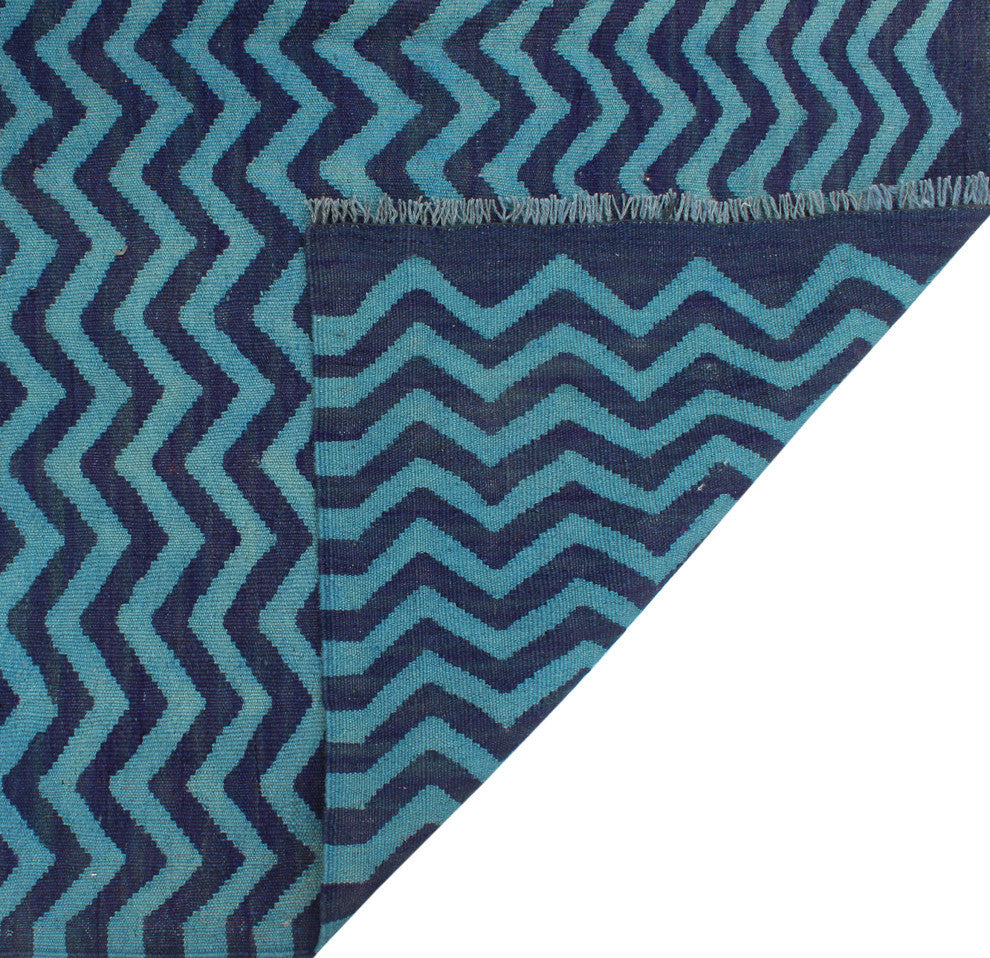 Elan Overdyed Kilim Hayati Light Blue Rug, 4'6x5'11