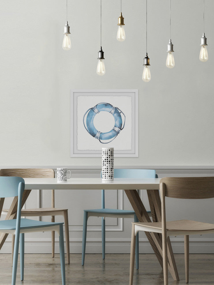 "Blue Floater" Framed Painting Print, 12"x12"