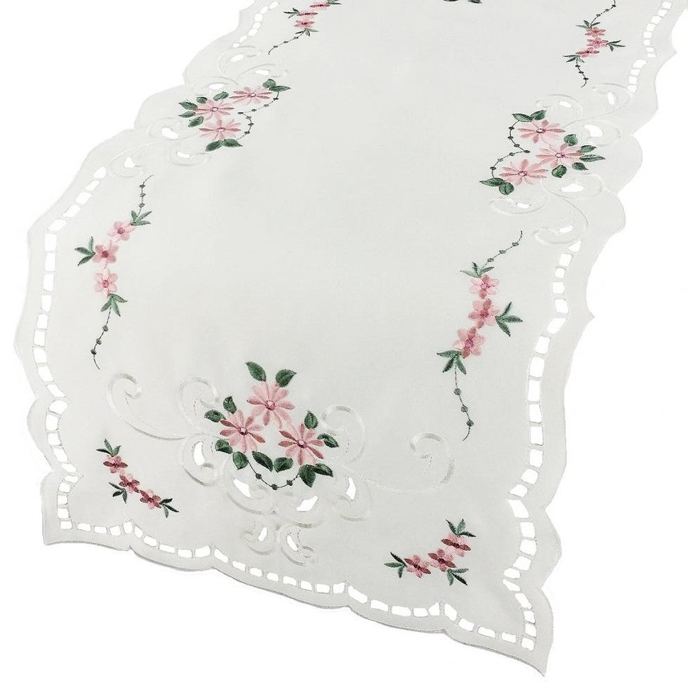 Daisy Collection 15"x54" Table Runner, Rose Red
