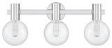 Wright 3-Light Bathroom Vanity Light, Matte Black, Chrome
