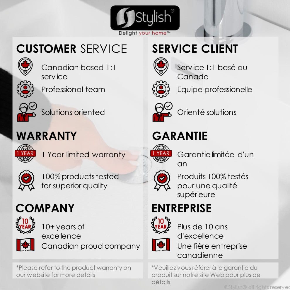 STYLISH Polished Chrome Pop-Up Bathroom Sink with Overflow