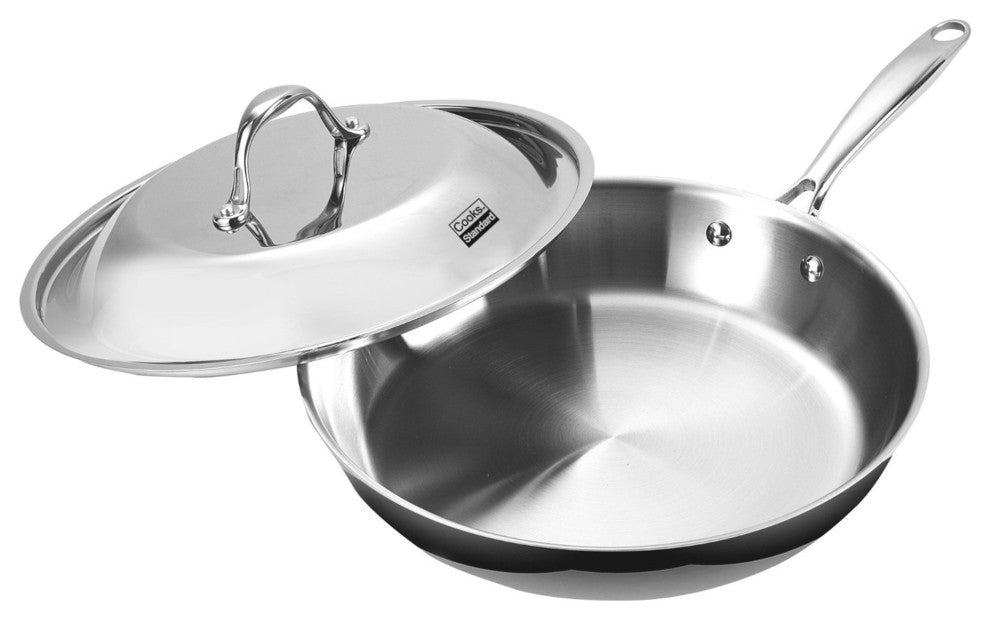 Cooks Standard 12" Multy-Ply Clad Stainless Steel Fry Pan With Dome Lid