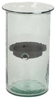 Classic Medium 10" Tall Glass Hurricane Rustic Pillar Candle Holder Textured