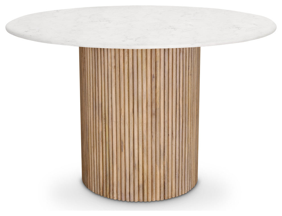 Oakhill Natural Dining Table, Marble Top
