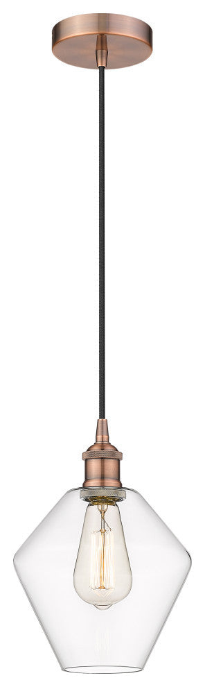 Innovations 616-1P-AC-G652-8-LED 1-Light Mini Pendant, Antique Copper