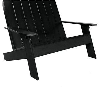 Weatherproof Outdoor Set With Adirondack Seating and Coffee Table, Black