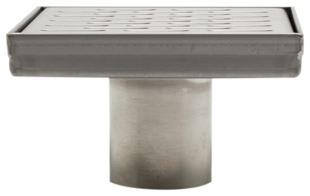 ALFI brand ABSD55C-BSS 5"x5" Square Stainless Shower Drain With  Groove Holes