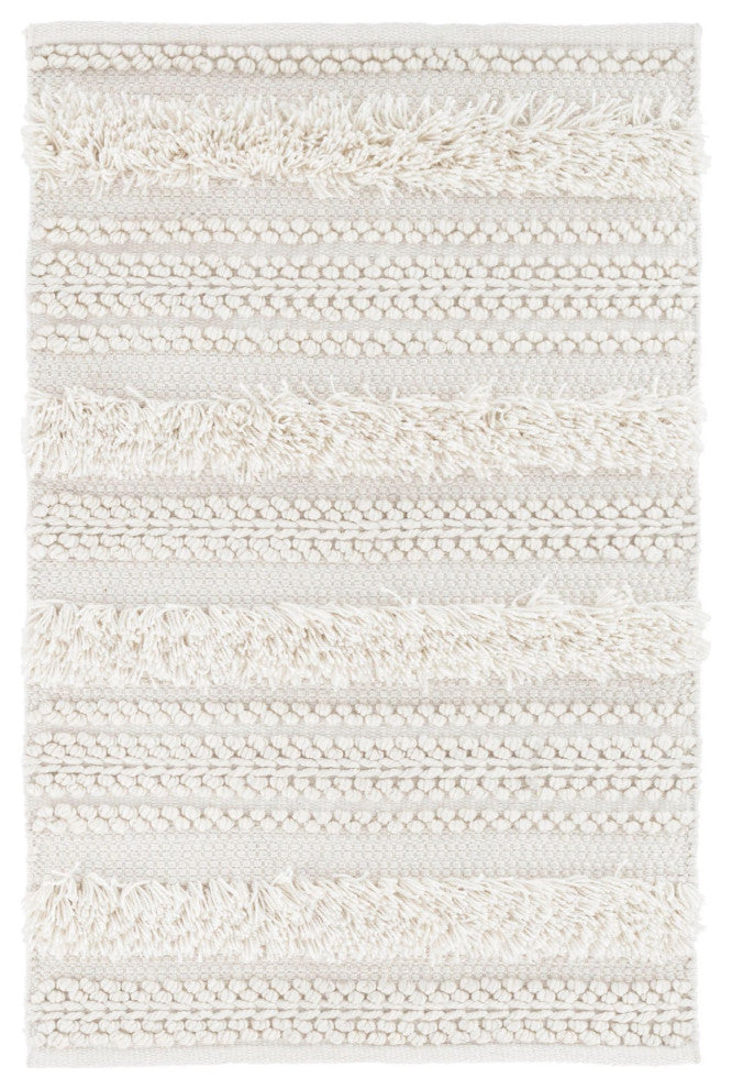 Dash & Albert Zhara Stripe Ivory Handwoven Performance Rug, Ivory, 8' x 10'