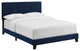 Amira Queen Upholstered Velvet Bed, Midnight Blue