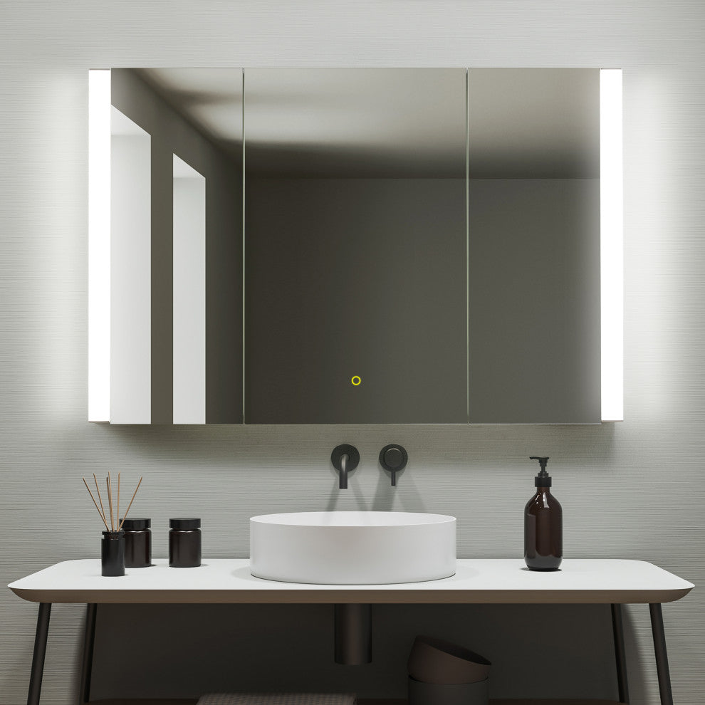 Serra Frameless Surface-Mount LED Lighted Bathroom Medicine Cabinet, 48"
