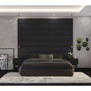Jaxx Panelist Modern Padded Headboard, Set of 4 Panels, Queen, Mouse Grey