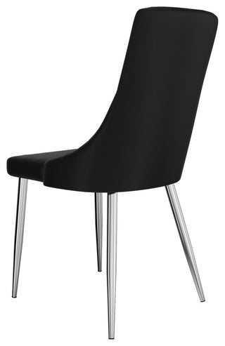 Faux Leather Dining Chair, Set of 2, Black
