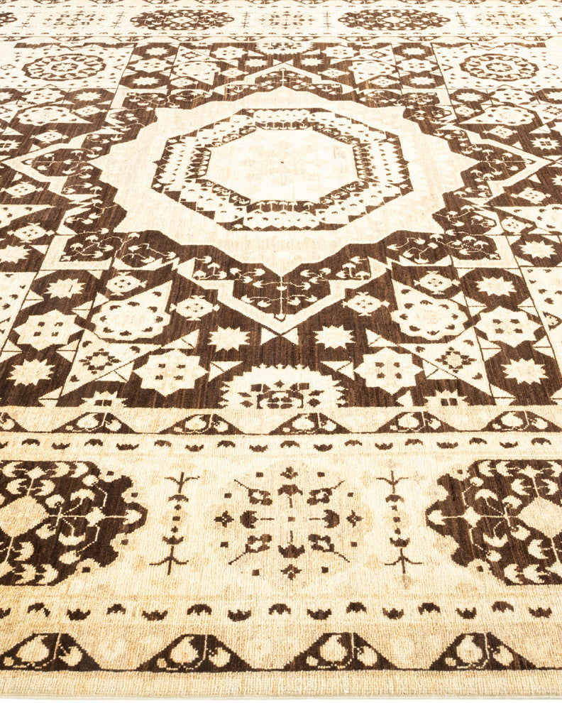 Eclectic, One-of-a-Kind Hand-Knotted Area Rug Brown, 8'8"x11'1"