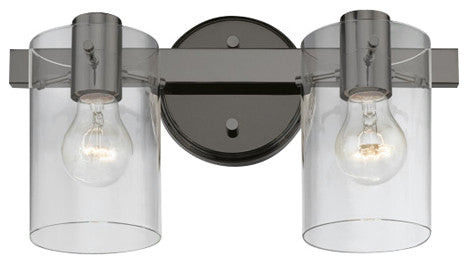 Munich 2 Light Black Chrome Vanity Sconce