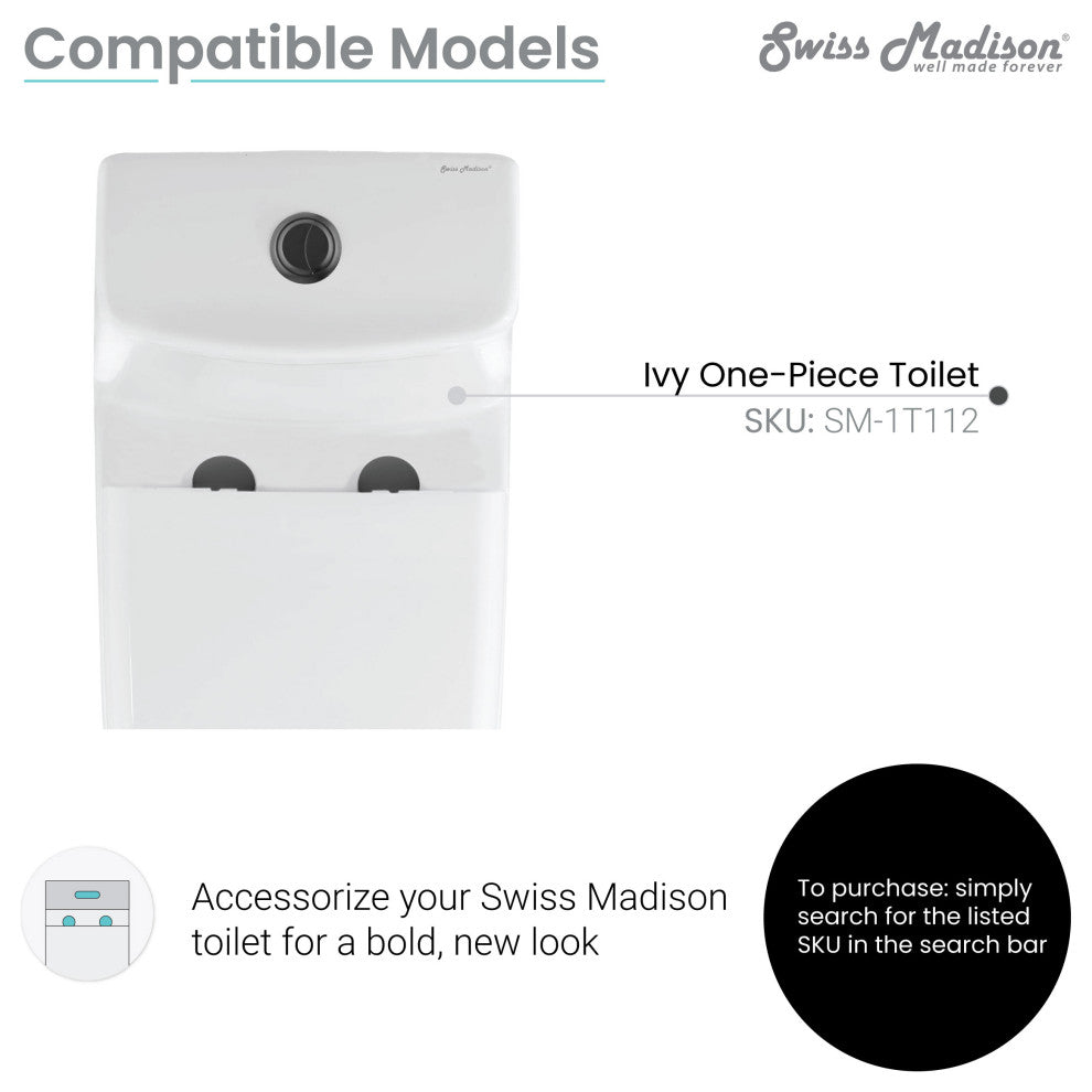 Toilet Hardware, SM-1T112, Black