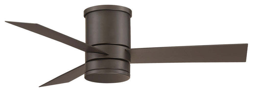 Axis 3-Blade Smart Flush Mount Ceiling Fan 44" Bronze, 2700K LED Kit